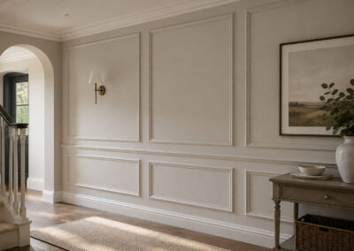 Classic white Wall Panelling Installed in entrance hall in home in Chartham Kent